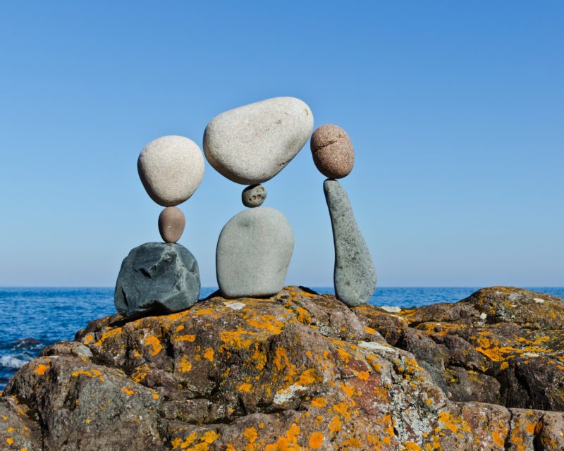 " We Are Family " - temprary rock sculpture by Peter Juhl